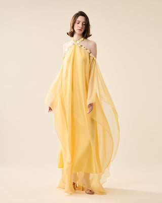 EUPHORIA LONG SHEER DRESS WITH SEQUINS