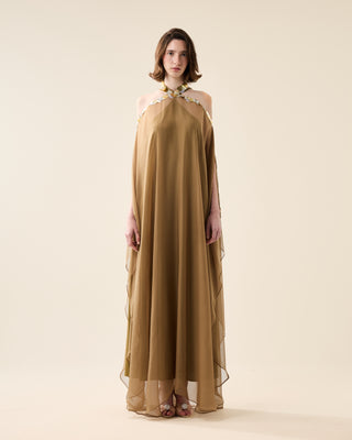 EUPHORIA LONG SHEER DRESS WITH SEQUINS