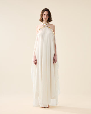 EUPHORIA LONG SHEER DRESS WITH SEQUINS