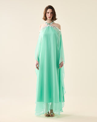 EUPHORIA LONG SHEER DRESS WITH SEQUINS