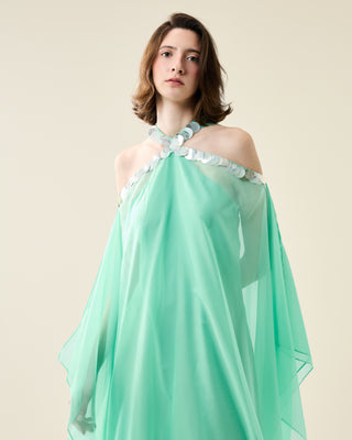 EUPHORIA LONG SHEER DRESS WITH SEQUINS