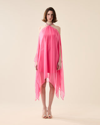 EUPHORIA SHORT SHEER DRESS WITH RHINESTONES