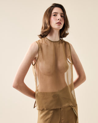 MUSE SHEER TOP WITH OPEN BACK