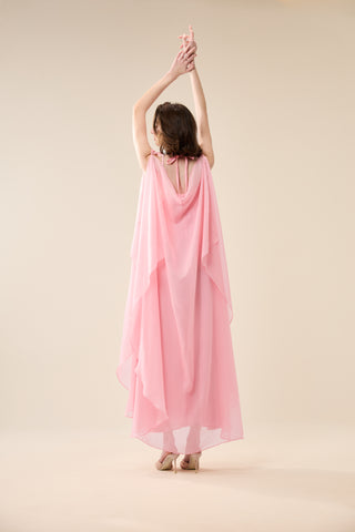 EUPHORIA LONG SHEER DRESS WITH SEQUINS