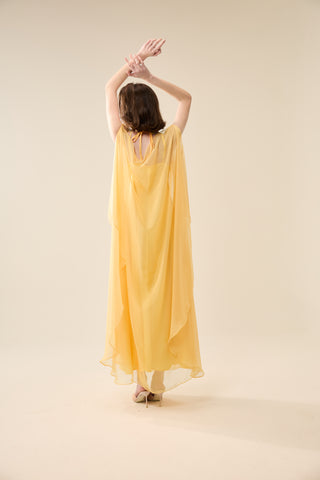 EUPHORIA LONG SHEER DRESS WITH SEQUINS