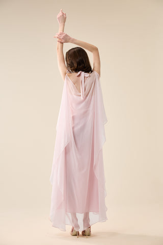EUPHORIA LONG SHEER DRESS WITH RHINESTONES
