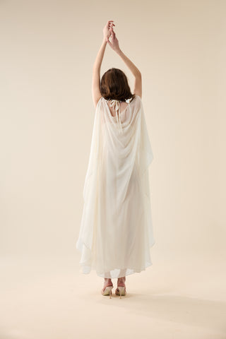 EUPHORIA LONG SHEER DRESS WITH SEQUINS