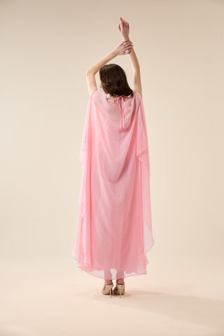 EUPHORIA LONG SHEER DRESS WITH RHINESTONES