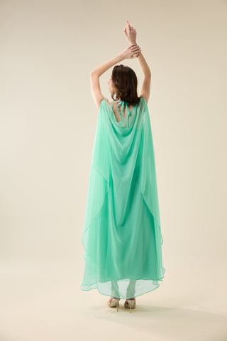 EUPHORIA LONG SHEER DRESS WITH SEQUINS