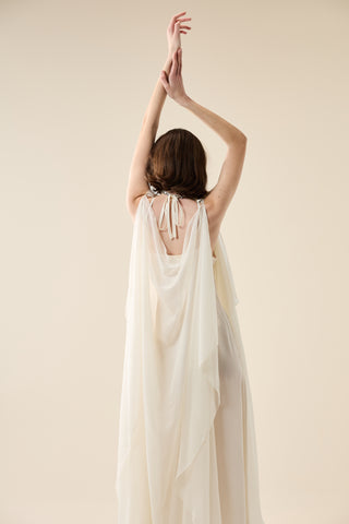 EUPHORIA LONG SHEER DRESS WITH RHINESTONES