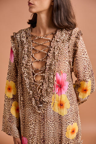 HAWAIIAN SHORT CLASSIC KAFTAN WITH RUFFLES