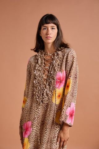 HAWAIIAN CLASSIC KAFTAN WITH RUFFLES