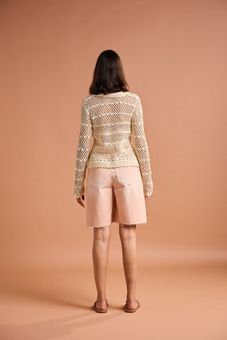 KAI CROCHET TOP IVORY