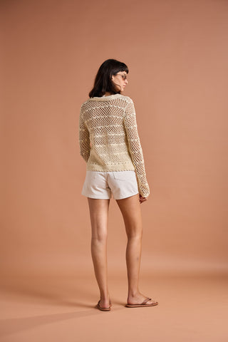 KAI CROCHET TOP IVORY