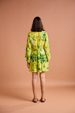 TIE DYE SHORT POCCAA CLASSIC KAFTAN WITH MIRRORS