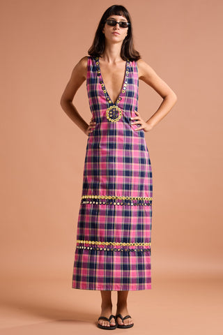 MARRAKECH SLEEVELESS KAFTAN WITH MIRRORS